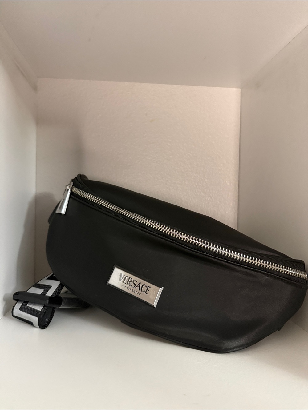 Versace Parfums Black Crossbody Belt Bag NWOT